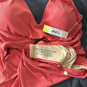 Summersalt The Ribbed Belted Backflip Swimsuit in Spiced Coral